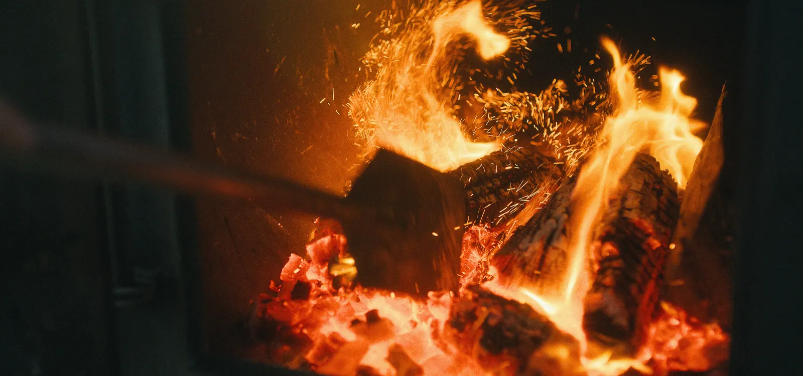 B roll fire pit shot of slow cooker Brisket Shoppe