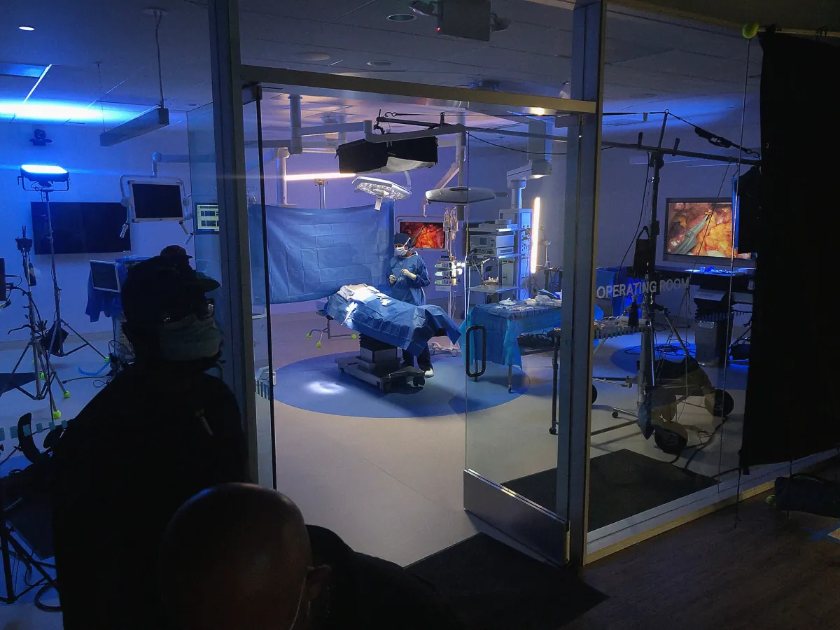 Behind the scenes of a commercial video shoot