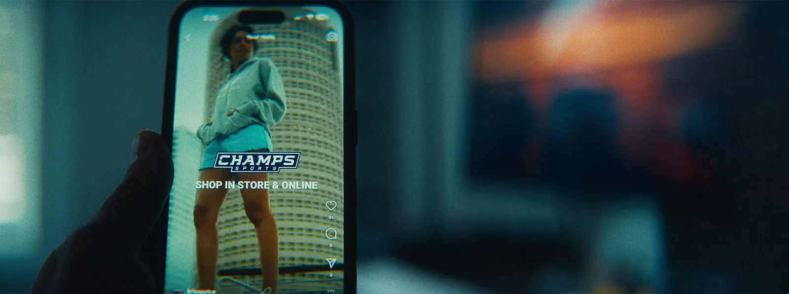 Champs Sports campaign on a phone